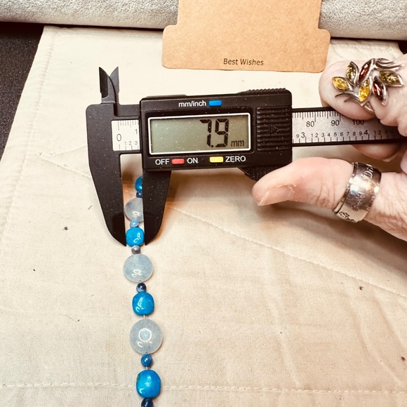 Crackle Quartz & Dyed Howlite Blue Beaded Bracelets vintage - Picture 6 of 12